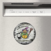 Aimant Sorcière, Chat, Chauve-souris et Citrouille, Bonne (In Situ (Lave-vaisselle))