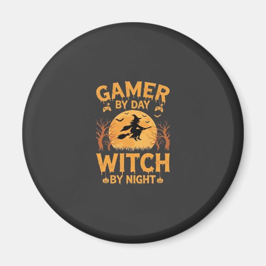 Aimant Sorcière de jeu Halloween Conception de jeu (Devant)
