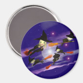 Aimant Sorcière de la circulation d'Halloween (Recto/Verso)