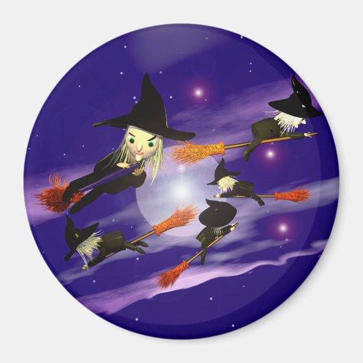 Aimant Sorcière de la circulation d'Halloween (Devant)