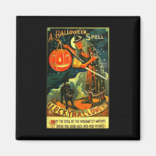 Aimant Sorcière d'Halloween Art Retro vintage