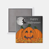 Aimant Sorcière d'Halloween en vol (Recto/Verso)