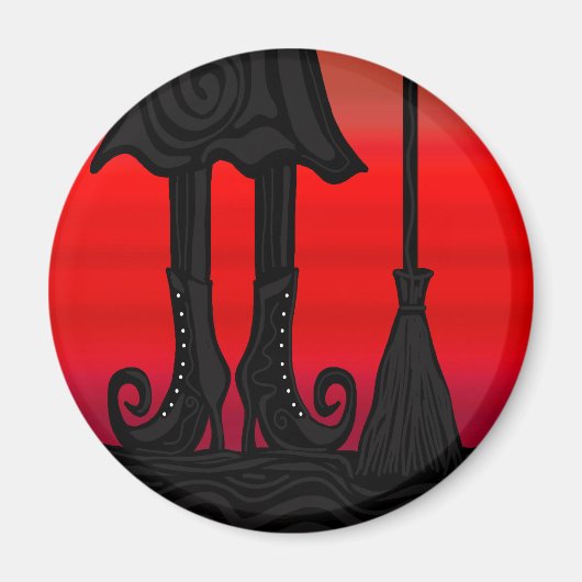 Aimant sorcière noire d'Halloween (Devant)