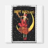 Aimant Sorcière Nostalgique Halloween et son Chat (Devant)