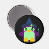 Aimant Sorcière pingouin mignonne (Recto/Verso)
