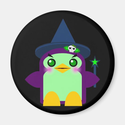 Aimant Sorcière pingouin mignonne (Devant)