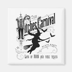 Aimant Sorcière vintage de Halloween