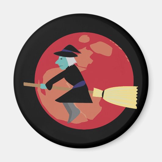 Aimant Sorcière volant la nuit (Devant)