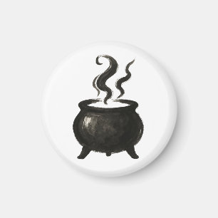Aimant Sorcière's Brew – Chaudron minimaliste d'Halloween
