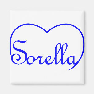 Aimant Sorella Italienne Soeur coeur Bleu