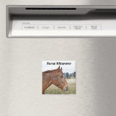 Aimant Sorrel Horse Portrait Equine Art Illustration (In Situ (Lave-vaisselle))