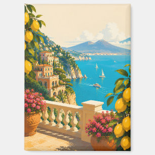 Aimant Sorrento Italie Citrons Voyage Rétro