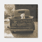 Aimant Sortez de Dodge - Photo de chien (Devant)