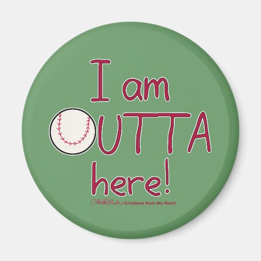 Aimant Sortez Ici ! Baseball (Devant)