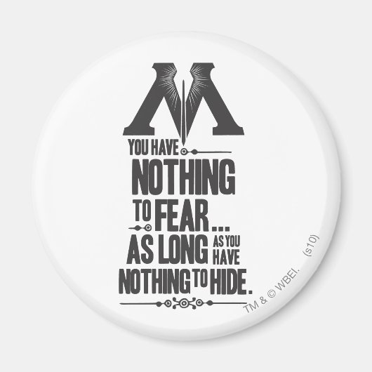 Aimant Sortilège Harry Potter | Propagande du Ministère d (Devant)