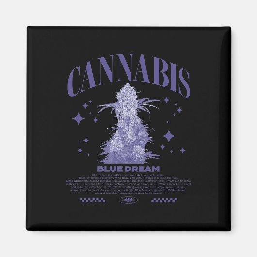Aimant Souche hybride Sativa de Noël Blue Dream (Devant)