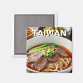 Aimant Soupe de nouilles de boeuf à Taiwan (Recto/Verso)