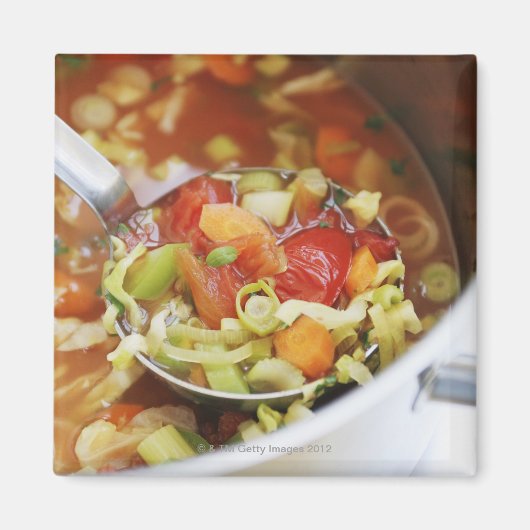Aimant Soupe végétale dans la poêle (Devant)