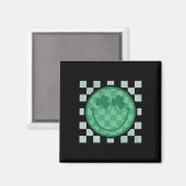 Aimant Sourire de la Saint-Patrick Visage de trèfle rétro (Recto/Verso)