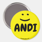 Aimant sourire jaune ANDI (Recto/Verso)