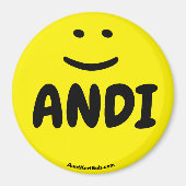Aimant sourire jaune ANDI (Devant)