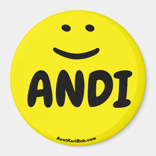 Aimant sourire jaune ANDI (Devant)