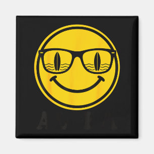 Aimant sourire lunettes de soleil aloha surf reflet planc