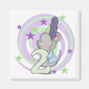 Aimant Souris 2e anniversaire T-shirts et cadeaux