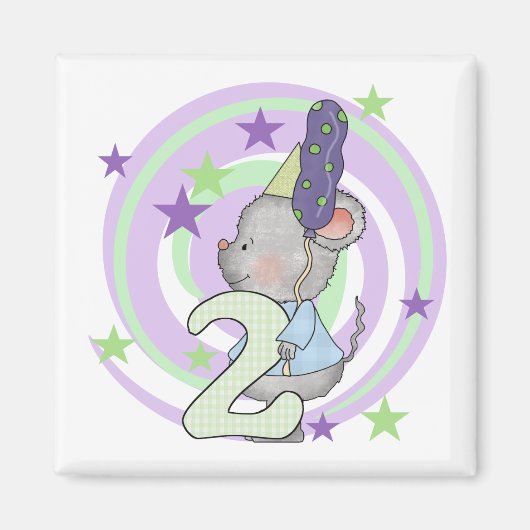 Aimant Souris 2e anniversaire T-shirts et cadeaux (Devant)