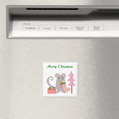 Aimant Souris avec chaussette rose (In Situ (Lave-vaisselle))