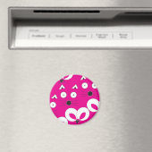 Aimant Souris Chat Motif rose chaud (In Situ (Lave-vaisselle))