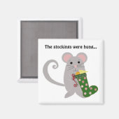 Aimant Souris de Noël avec fromage (Recto/Verso)
