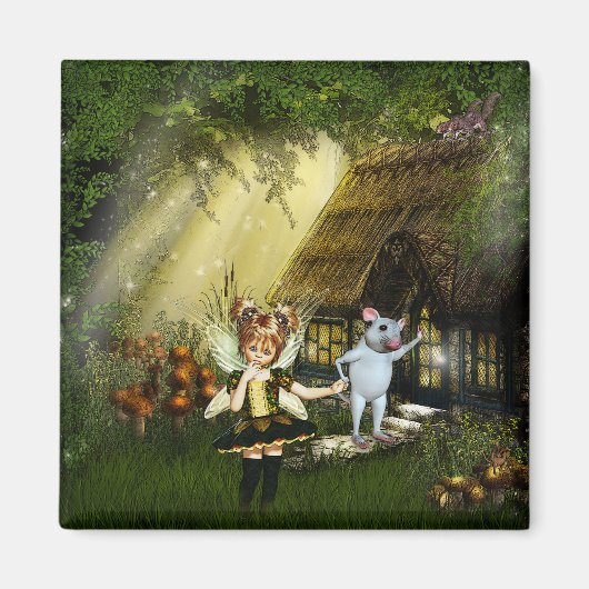 Aimant Souris Fée Et Blanche (Devant)