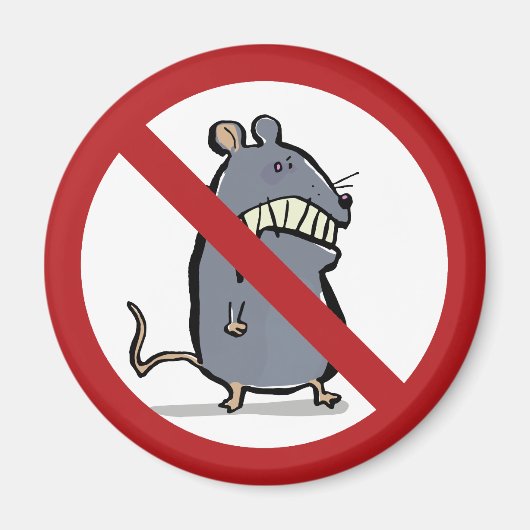 Aimant souris folle : interdit ! (Devant)