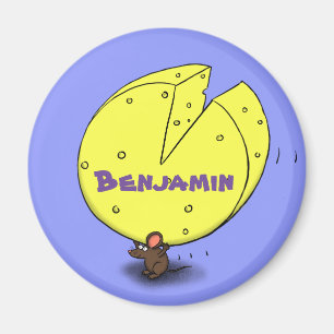 Aimant Souris mignonne avec dessin animé au fromage