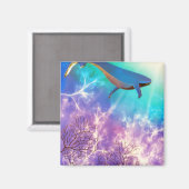 Aimant Sous la mer Bleu Baleine Océan Aquarelle (Recto/Verso)