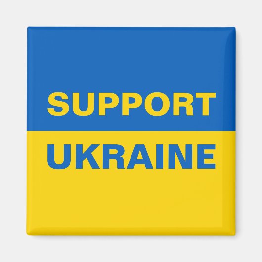 Aimant Soutenez le drapeau ukrainien (Devant)