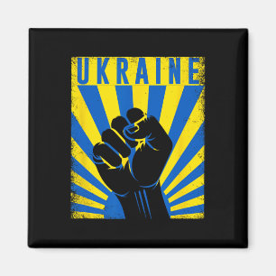Aimant Soutenir l'Ukraine Main Poing Ukraine Résister Man