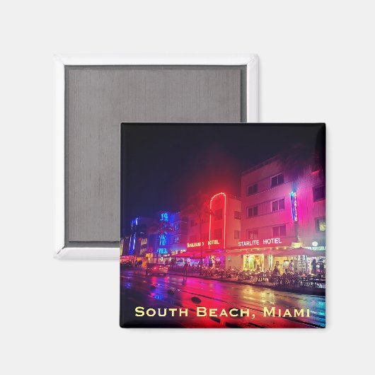 Aimant South Beach, Miami, Floride Art Déco (Recto/Verso)