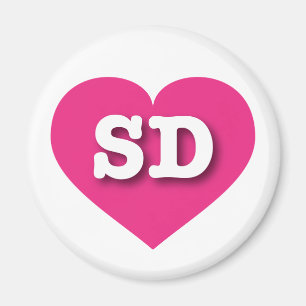 Aimant South Dakota Hot Pink Heart - J'aime SD
