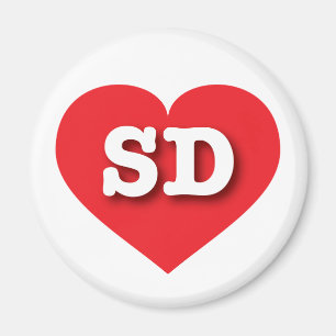 Aimant South Dakota Red Heart - J'aime SD