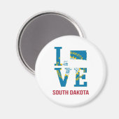 Aimant South Dakota State Love USA (Recto/Verso)