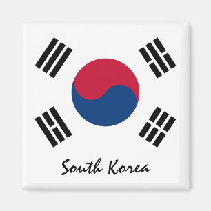 Aimant South Korea flag & Asia holiday/sports fans