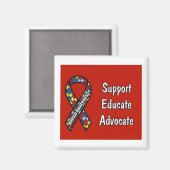 Aimant "Soutien, éducation, plaidoyer" (Recto/Verso)