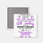 Aimant Soutien Fibromyalgia Guerrier dons (Recto/Verso)