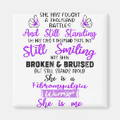 Aimant Soutien Fibromyalgia Guerrier dons (Devant)