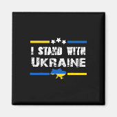 Aimant Soutien Je suis avec le drapeau de l'Ukraine Améri (Devant)