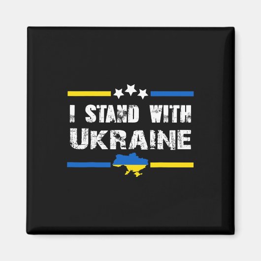 Aimant Soutien Je suis avec le drapeau de l'Ukraine Améri (Devant)