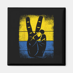 Aimant Soutien Signe de Paix Drapeau de l'Ukraine Liberté