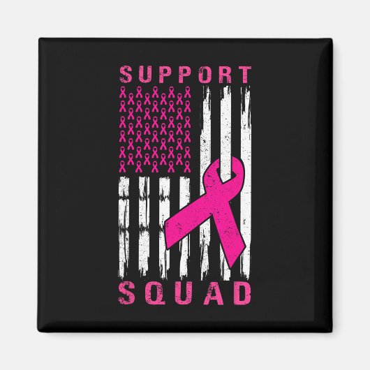 Aimant Soutien Squad Cancer du sein - Pink Support Squad (Devant)